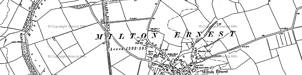 Old map of Milton Ernest in 1882