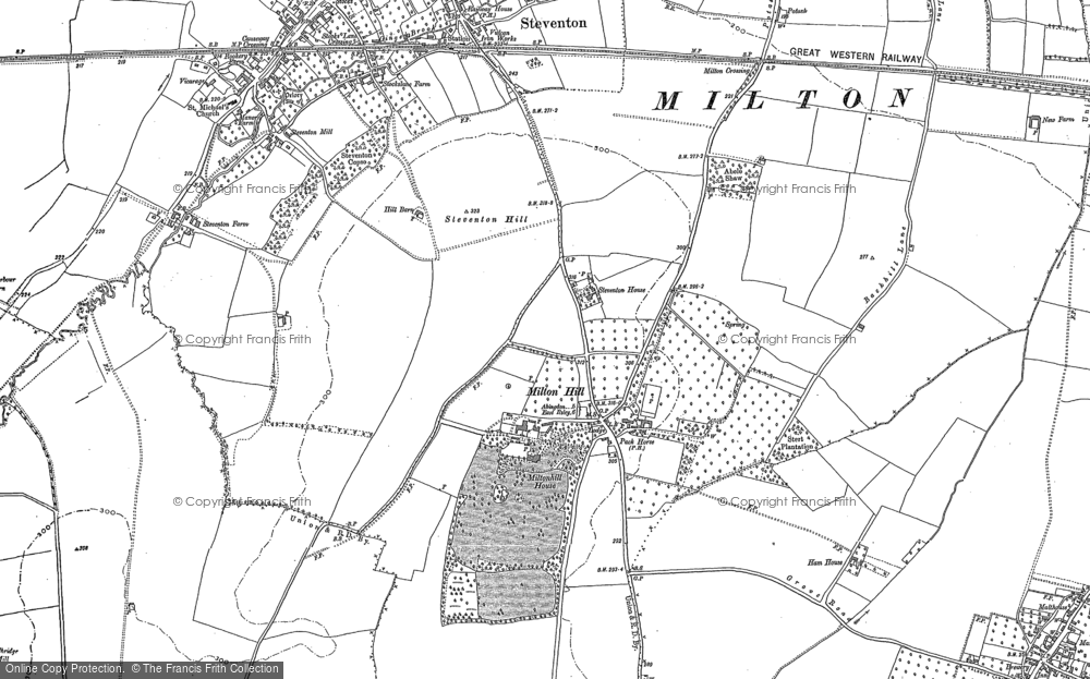 Old Map of Historic Map covering Steventon Hill in 1898
