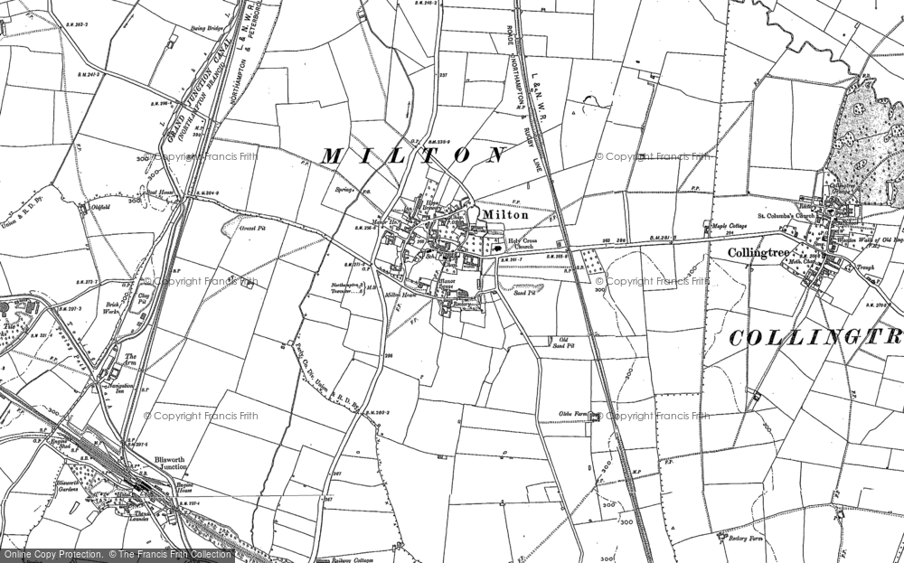 Old Map of Milton Malsor, 1883 - 1899 in 1883