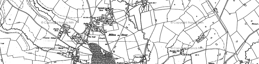 Old map of Milton on Stour in 1900
