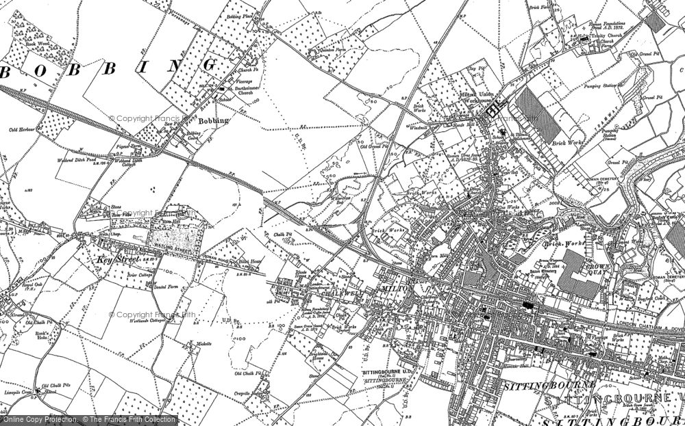 Old Map of Milton Regis, 1896 in 1896