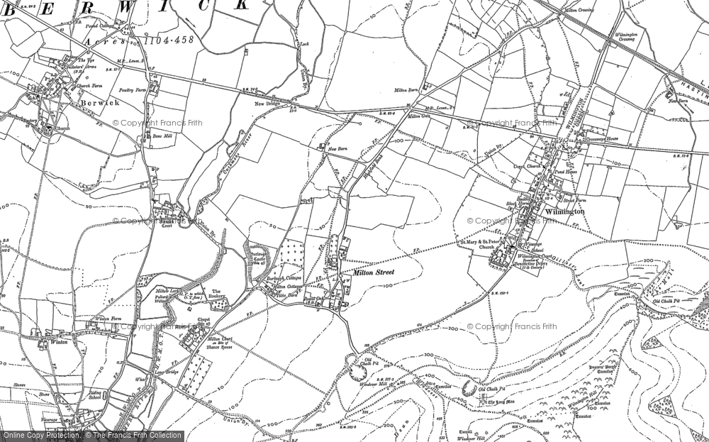 Old Map of Historic Map covering Berwick Court in 1898