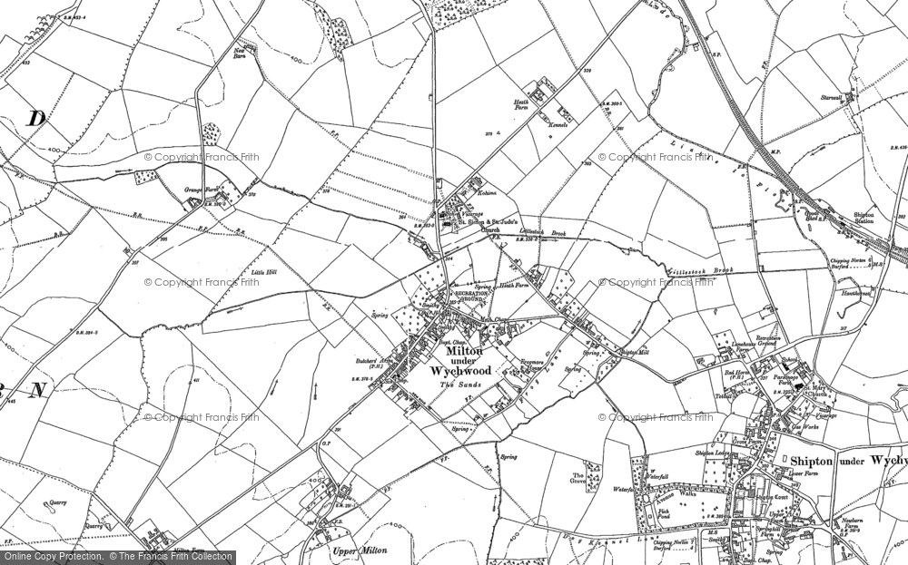 Old Map of Milton under Wychwood, 1898 - 1919 in 1898