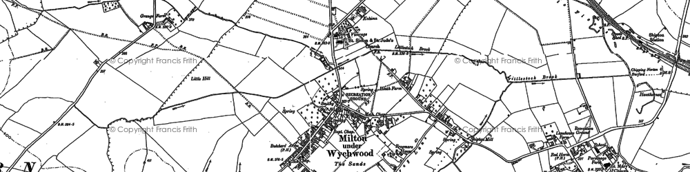 Old map of Milton under Wychwood in 1898