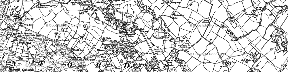 Old map of Bryn Madyn Hall in 1898