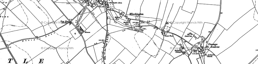 Old map of Minchington in 1886