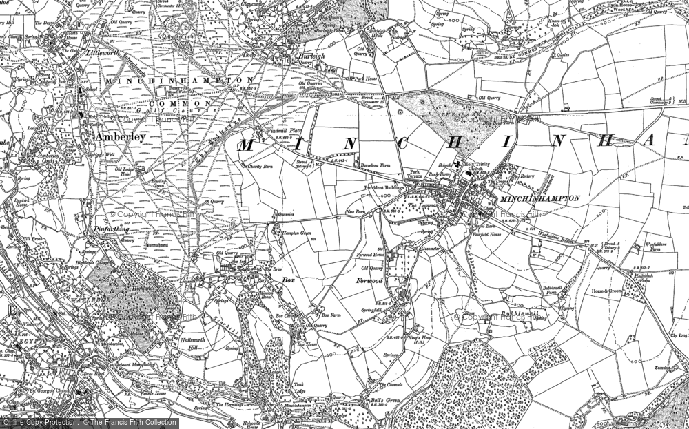 Old Map of Minchinhampton, 1882 - 1883 in 1882