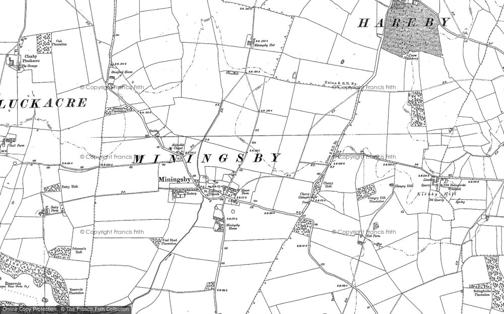 Old Map of Miningsby, 1887 in 1887