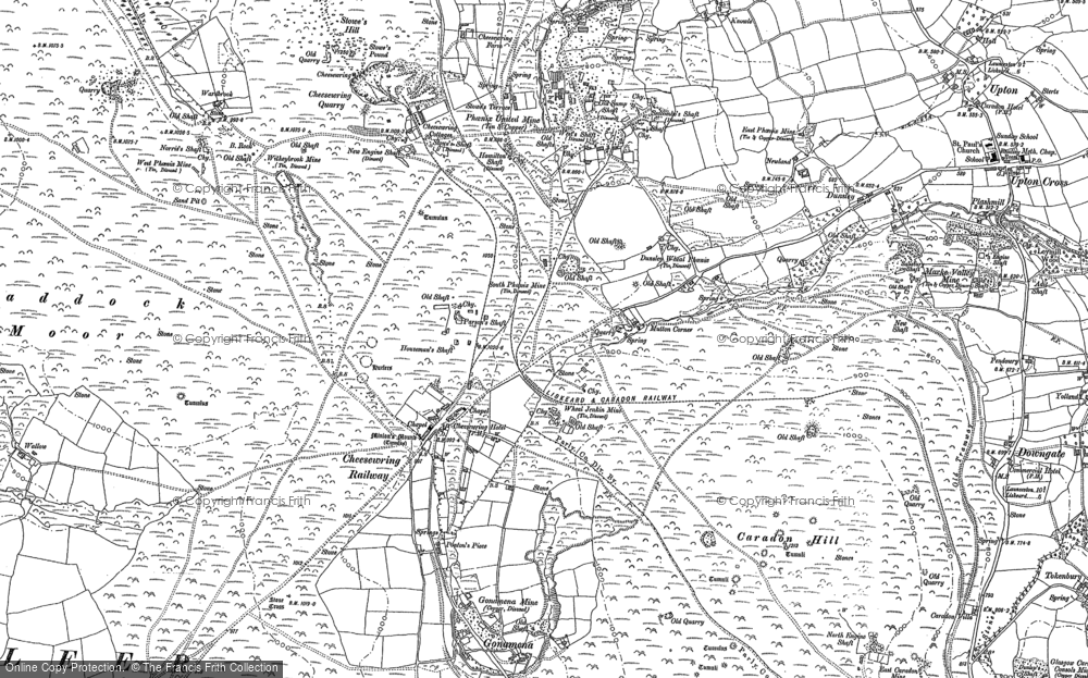 Old Map of Historic Map covering Dunslea in 1882