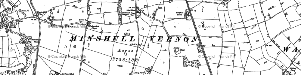 Old map of Cross Lane in 1897