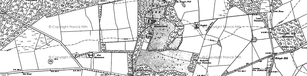 Old map of Minsteracres in 1895