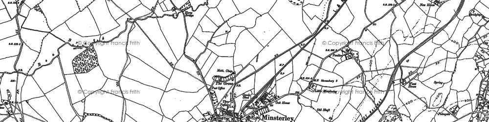 Old map of Minsterley in 1881