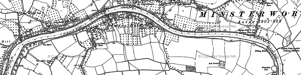 Old map of Minsterworth in 1883