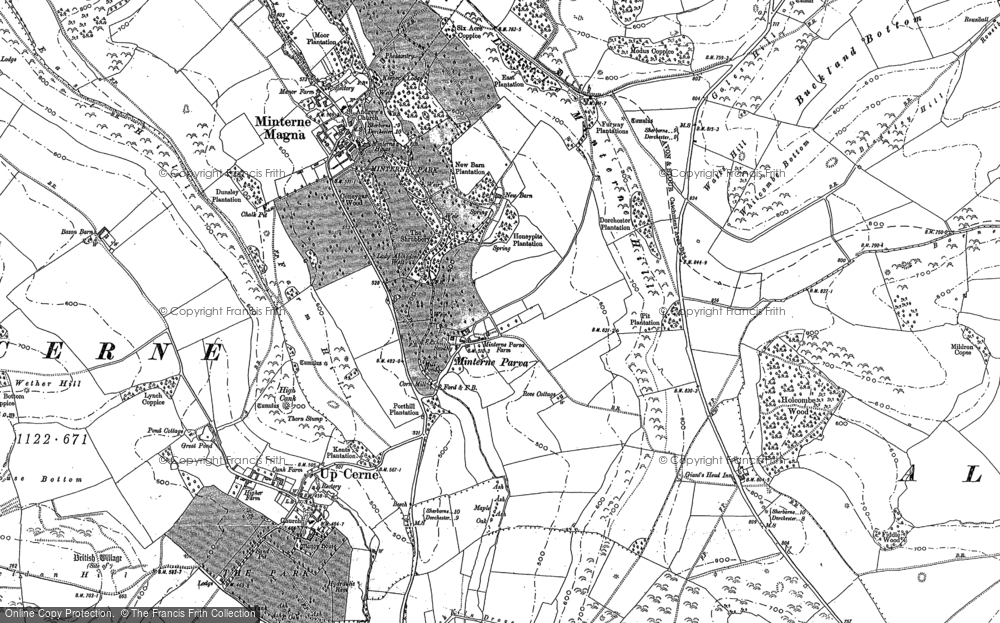 Old Map of Minterne Parva, 1887 in 1887
