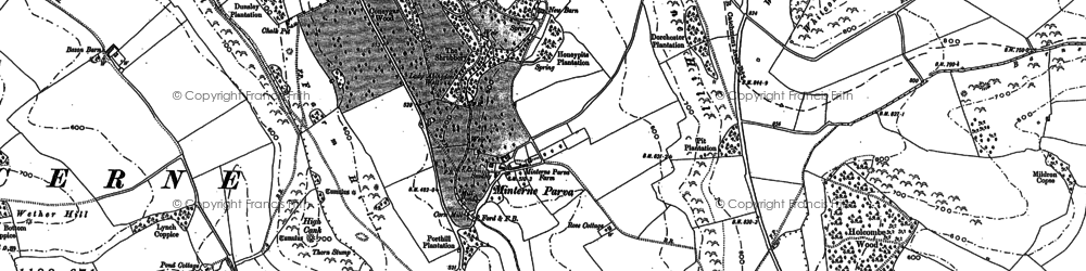 Old map of Minterne Parva in 1887