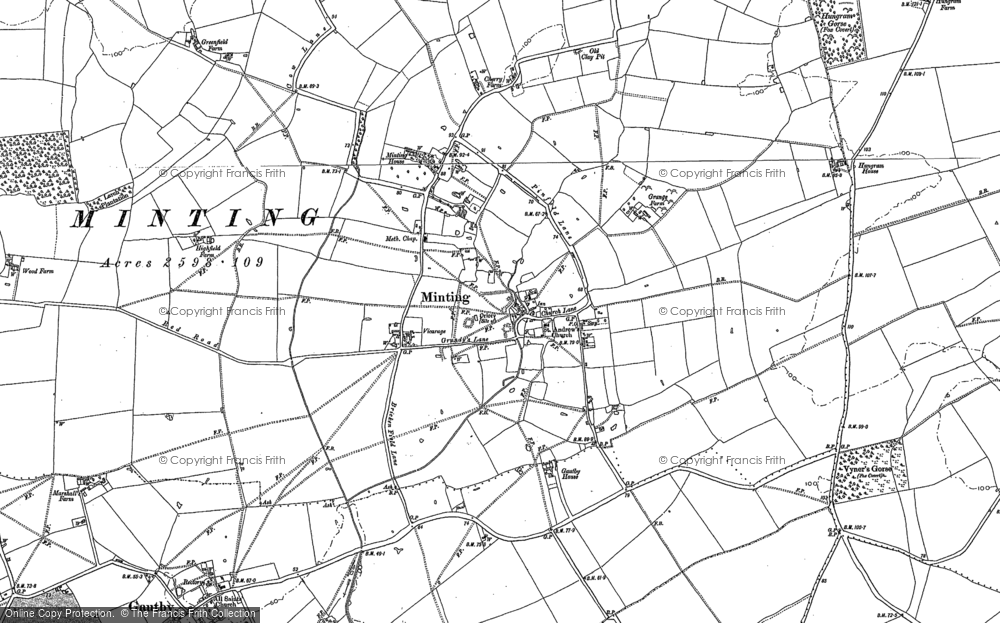 Old Map of Minting, 1886 in 1886