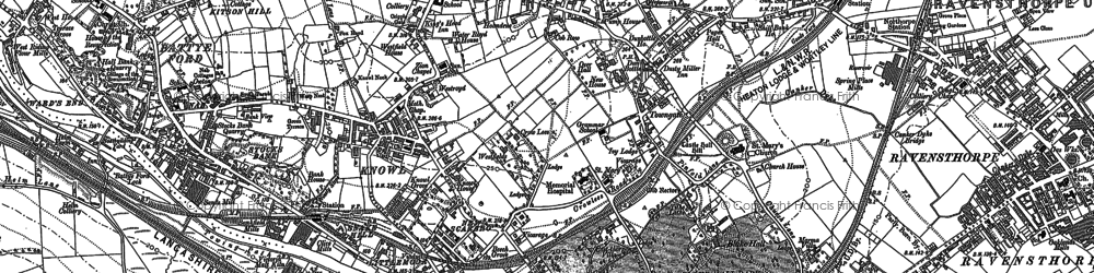 Old map of Mirfield in 1892