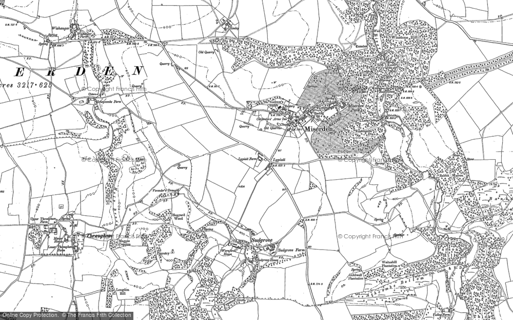 Old Map of Miserden, 1882 in 1882