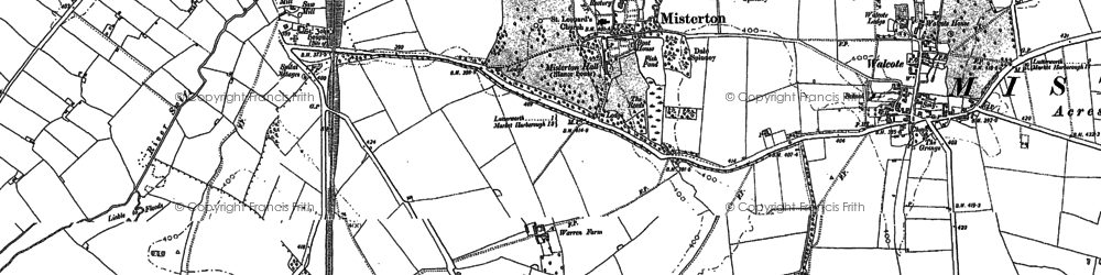 Old map of Misterton in 1885