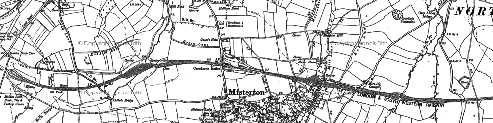 Old map of Misterton in 1901