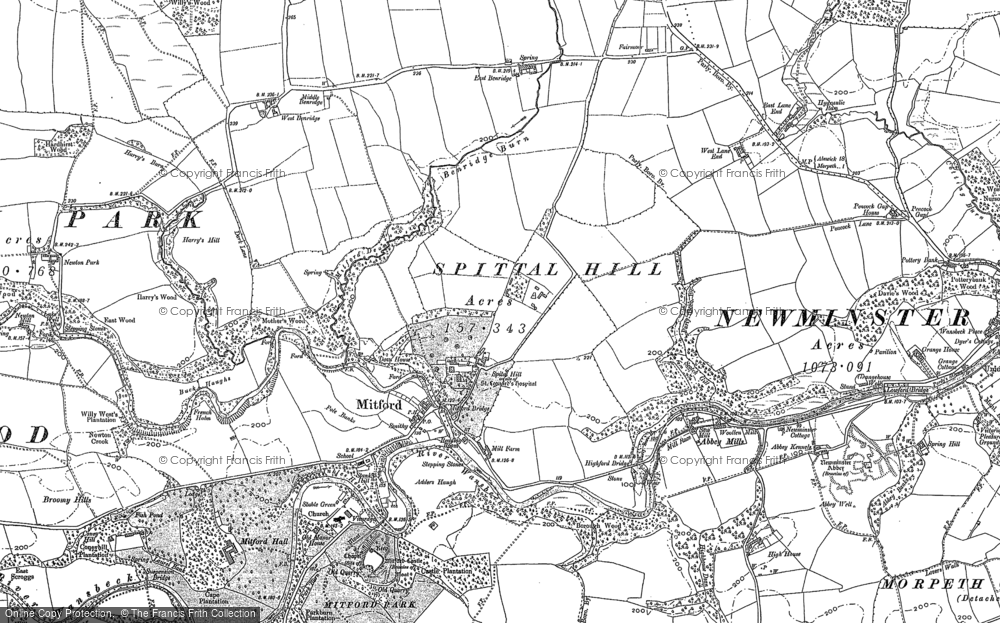 Old Map of Historic Map covering Fair Moor in 1896