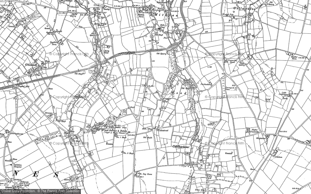 Old Map of Mithian Downs, 1886 - 1906 in 1886