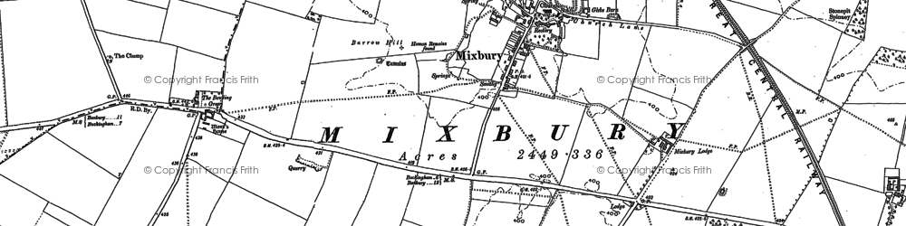 Old map of Mixbury in 1898