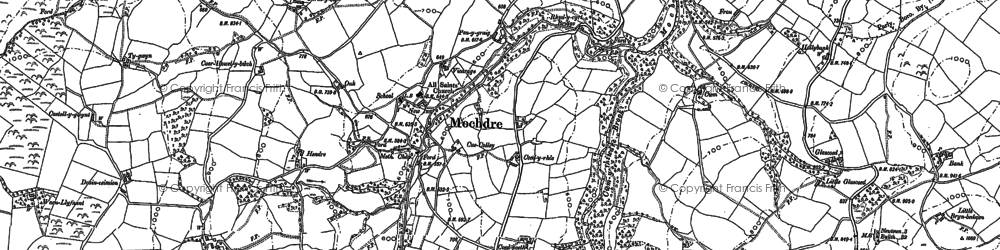 Old map of Bronllan in 1884