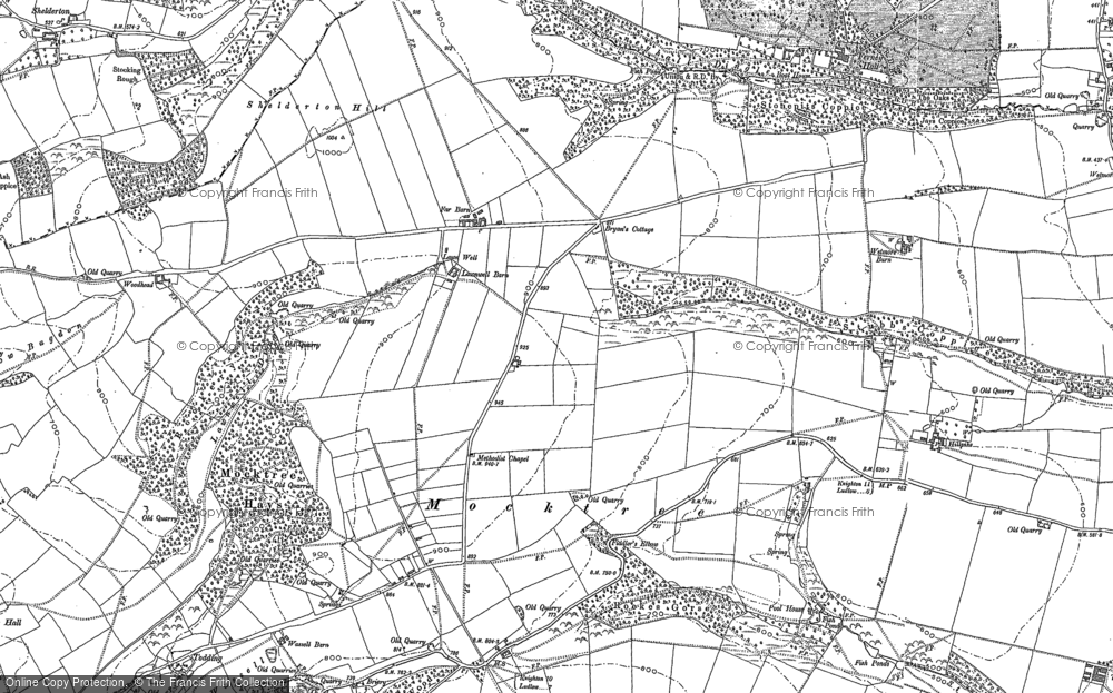 Old Map of Historic Map covering Woodhead in 1902