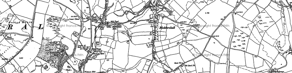 Old map of Moddershall in 1879