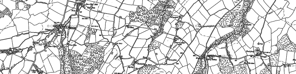 Old map of Afon Tarell in 1882