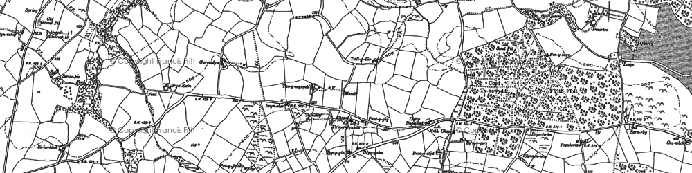 Old map of Bryn-tywydd in 1898