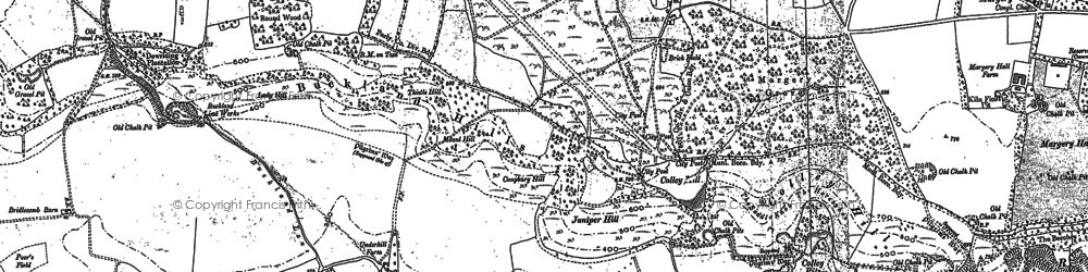 Old map of Buckland Hills in 1895