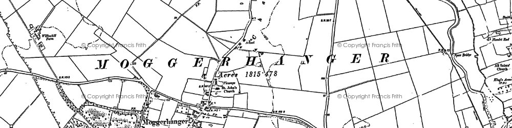 Old map of Moggerhanger in 1882