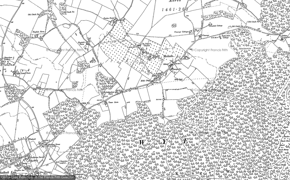 Old Map of Historic Map covering Great Bower in 1896