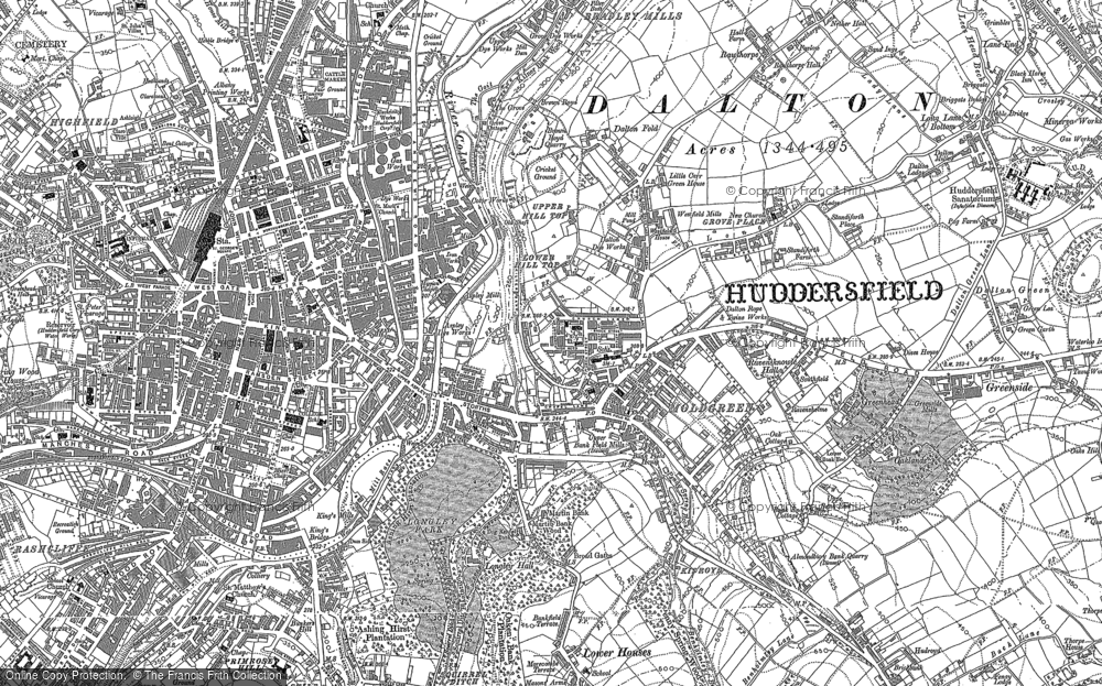 Old Map of Moldgreen, 1888 - 1889 in 1888