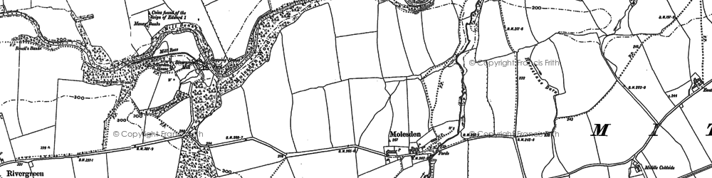 Old map of Molesden in 1896