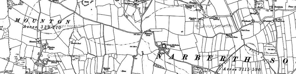 Old map of Cross Hands in 1887