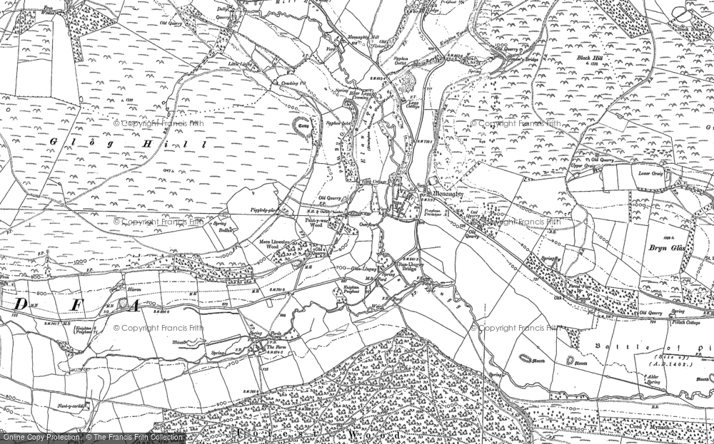 Old Map of Historic Map covering Pilleth in 1887