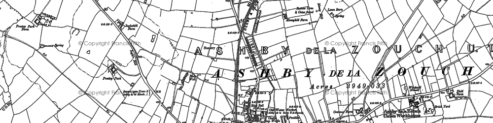 Old map of Money Hill in 1900