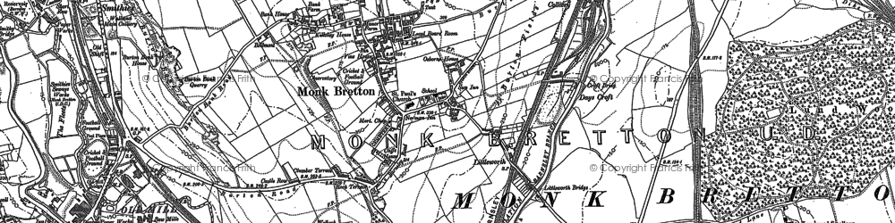 Old map of Monk Bretton in 1851