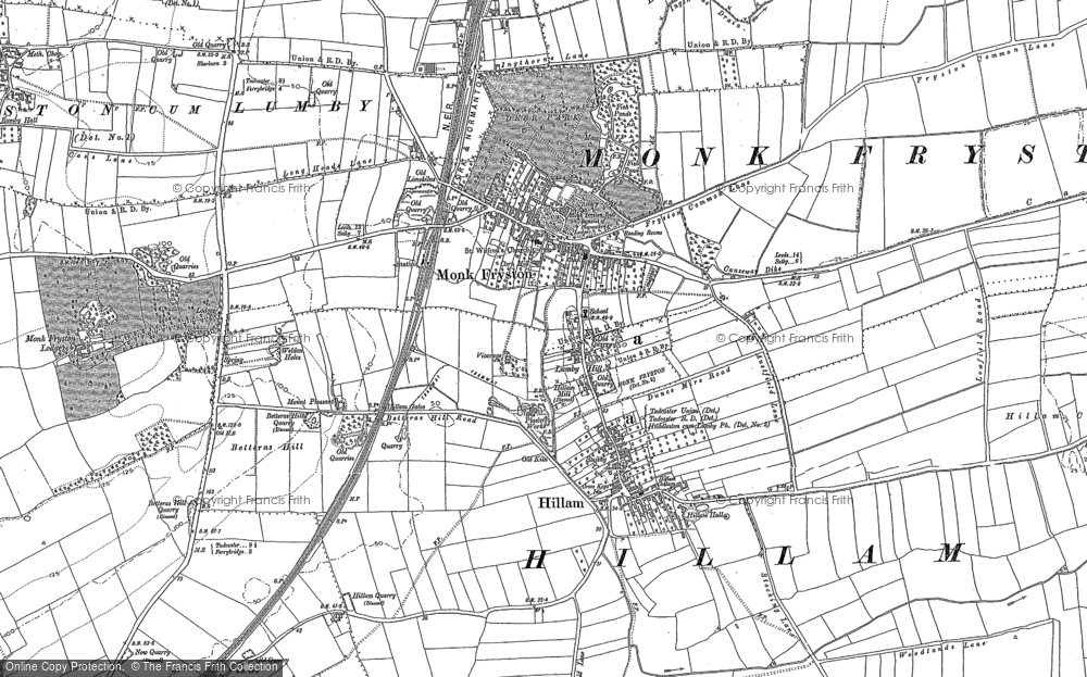 Old Map of Monk Fryston, 1889 - 1890 in 1889