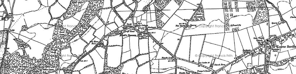Old map of Monk's Gate in 1896