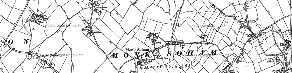 Old map of Kenton Corner in 1884