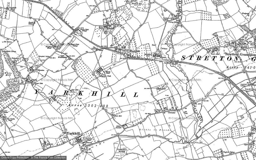 Old Map of Historic Map covering Windmill Hill in 1886
