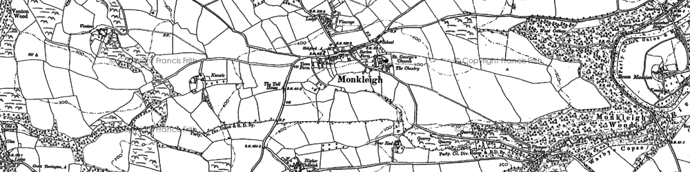 Old map of Monkleigh in 1886