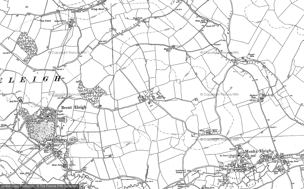 Old Map of Monks Eleigh Tye, 1884 - 1885 in 1884