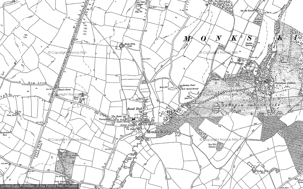 Old Map of Historic Map covering Brockhurst in 1886