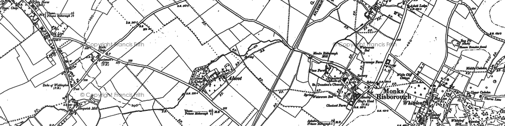 Old map of Monks Risborough in 1897