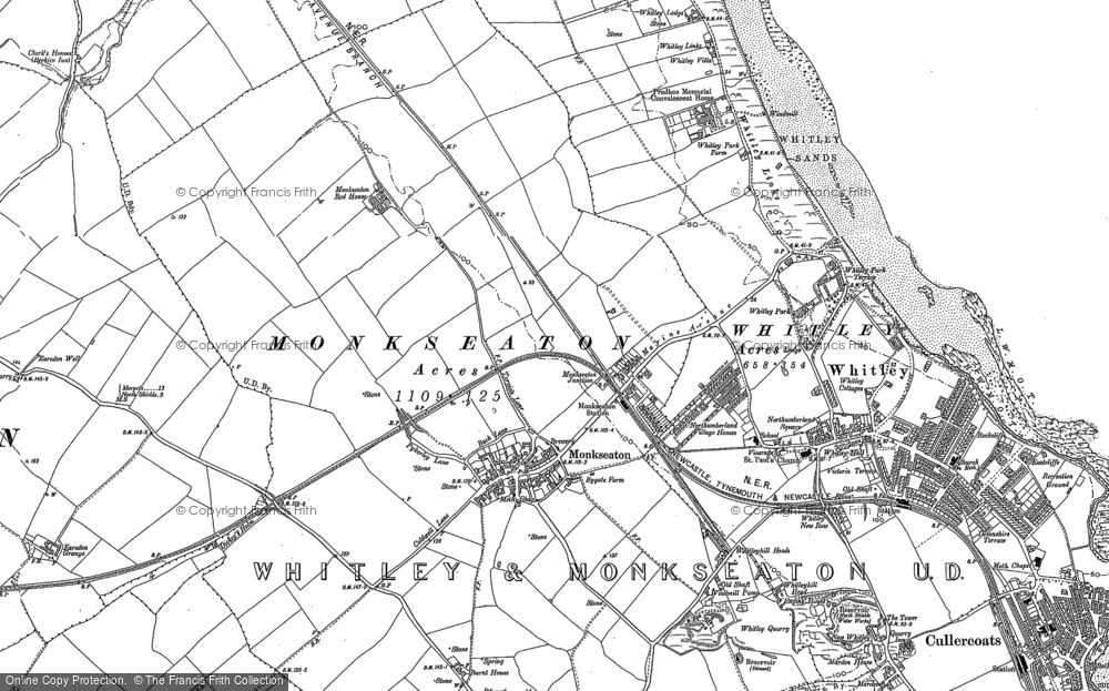 Old Map of Monkseaton, 1895 in 1895